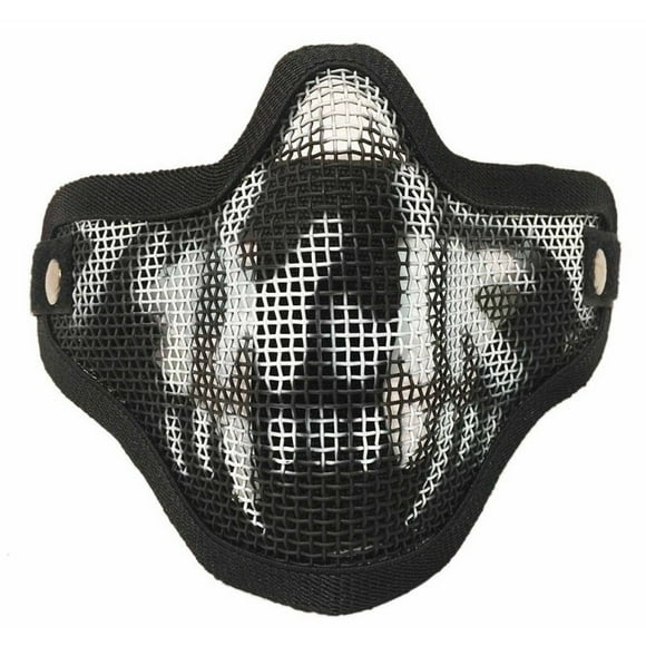 Tactical CS Camouflage CP Airsoft Half Face Metal Mesh Mask Ear Protection Black Tactical CS Camouflage CP Airsoft Half Face Metal Mesh Mask Ear Protection Black
